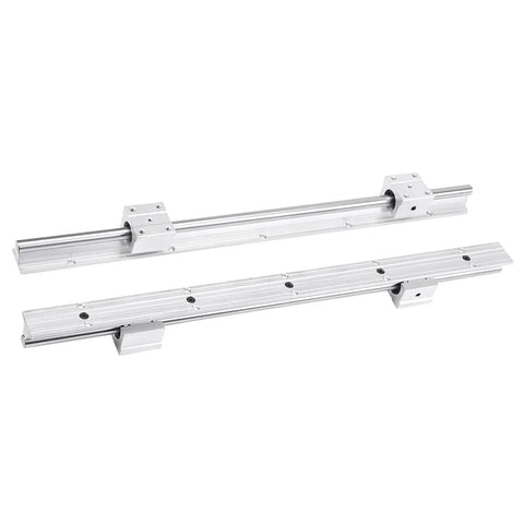 Real Deal SBR12 Linear Rail Shaft Set Built Tough With Four Matching Bushings Featuring Pre Drilled Mounting Holes For CNC Routers 3D Printers And Robotics Projects, metal shafts and bearings with mounting holes.