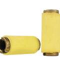 2 Pack 15X8X36mm Heavy Duty Rubber Feeding Roller For Edge Banding Machines in yellow, showcasing smooth surface and precision fit.