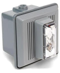 Heavy Duty Horn Strobe With Sleek Clear Lens And Gray Housing, 5 Inch Wall Signal Light, 120VAC, 90Db Alarm, Built Tough For Busy Sites, Made Right Here In America, gray housing with clear lens.