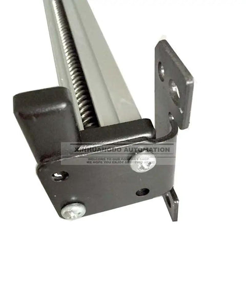 Close-up of Beefy 24V Linear Actuator With 25mm To 1000mm Stroke, 4000N Push, black metal bracket and screw detail