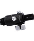 Paintball Air Tank Regulator And Valve Gauge Built From Durable Aluminum With Five Eighth UNF Output 1800 Psi, side view