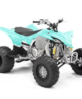 ATV wrapped in Tie Dye Seafoam Spiral Matte Vinyl Film Wrap For Cars 59 Inch By 11 Foot Sheet Roll With Dope Bubble Free Air Egress