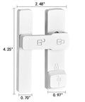 White 180 Degree Barn Door Lock With Dual Locking System And Hidden Screws Zinc Alloy Flip Gate Latch dimensions