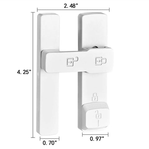 White 180 Degree Barn Door Lock With Dual Locking System And Hidden Screws Zinc Alloy Flip Gate Latch dimensions
