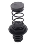 Rock Solid Heavy Duty 2 Piece Trunk Lid Springs with Durable Rubber Bumper Guards, detailed image of black steel spring component.