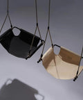 Minimalist Doorway Swing Chair With Heavy Duty Rope For Indoor Outdoor Fun, beige and black versions side by side