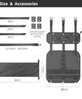 Size and accessories of Ride-Ready Waterproof Handlebar Bag 12L Roll-Top Dry Bag With Front Panel And Removable Harness