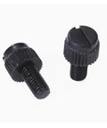 Knurled Thumb Screws For Easy Hand Tightening, Plastic Twist Fasteners For Electronics Mounting, black PA66 screws displayed