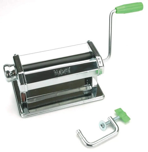 Pro Grade Ultimate Clay Machine For Polymer Clay Crafters, Stainless Steel with table clamp and handle, 9 thickness settings.