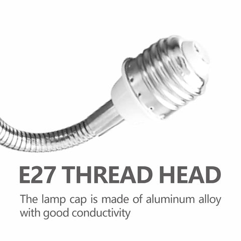 Flexible Gooseneck E26 E27 Light Socket Extender Adapter 22.5 Inch Extension Set Of Two Bendable Adjustable Socket Extender For Lamps And Ceiling Fixtures Easy Angle Adjustment Perfect For Task Lighting