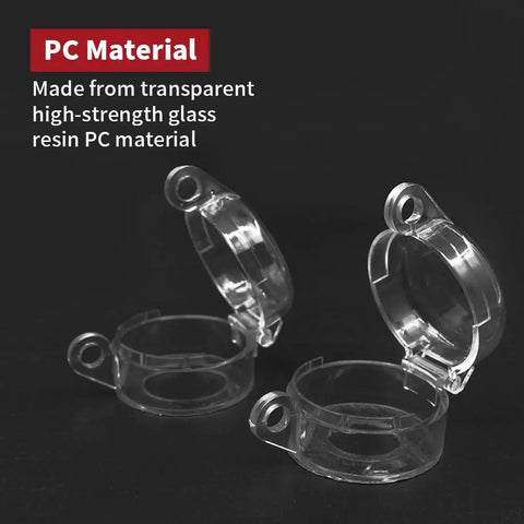 Emergency Stop Button Lockout Cover Kit 1.18 Inch 30mm Round Push Button Switch Guards, transparent PC material