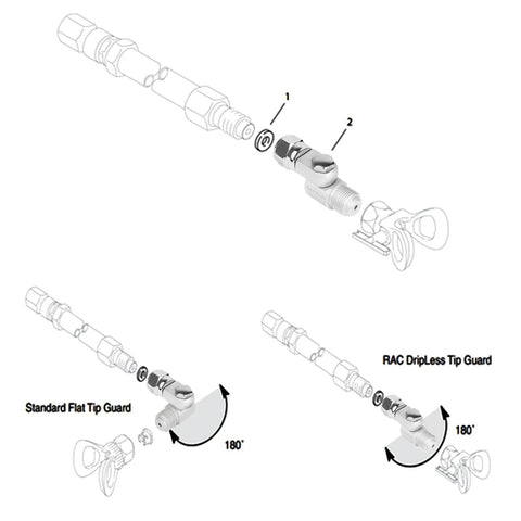 2 Pack Swivel Joint For Airless Paint Sprayer And Wand Extension Accessories No Fuss 180 Degree Rotating Pivot For Easy Multi Plane Coverage On Ceilings And Furniture Replace Fan Pivot Compatible With Graco Seven Eighths Inch Thread, 7/8 UNF