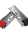 Heavy Duty Sliding Door Rollers With Anti Sag Design For Smooth Gliding Barn Door Hardware showing red and black casters.