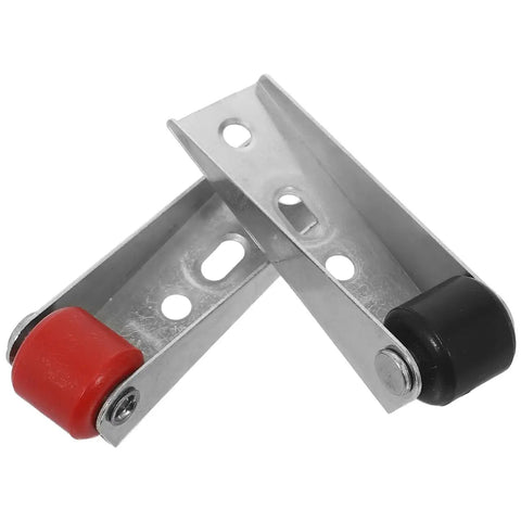 Heavy Duty Sliding Door Rollers With Anti Sag Design For Smooth Gliding Barn Door Hardware showing red and black casters.