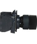 Side view of Harmony XB5 Selector Switch For Industrial Machinery With Plastic Bezel, 3 Positions Stay Put Operation, 2 NO Contacts