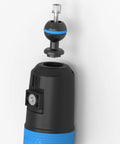 Close-up of Float Arm D52 220 For Underwater Photography, showing Nauticam bayonet mount and attachment mechanism.