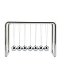 7 Ball Newton's Cradle Pendulum Desk Toy With Classic Swing And 30 Plus Second Swing Time, Chrome Iron Construction