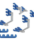 Blue Showcar Wire Loom Kit with chrome brackets, 2-hole looms, and 4-hole separators for valve cover bolts, universal 7-9 mm use.