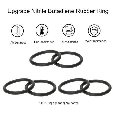 Universal Car Bumper Quick Release Fastener Kit For Front And Rear Bumpers Black With Six O Rings shown in image.