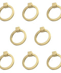 8 Pack Solid Brass Cabinet Pulls 2.0 Inch Length And 1-7/8 Inch Diameter Brushed Gold Drawer Handles for dressers and wardrobes