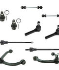 Built Tough Front Steering And Suspension Repair Kit With Control Arms Ball Joints Sway Links Tie Rods 10 Piece Set Chevy Express 2500 Van parts.