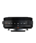 Weather Resistant Prime Lens XF27mmF2.8 R WR For X Series Cameras with external aperture ring, side view.
