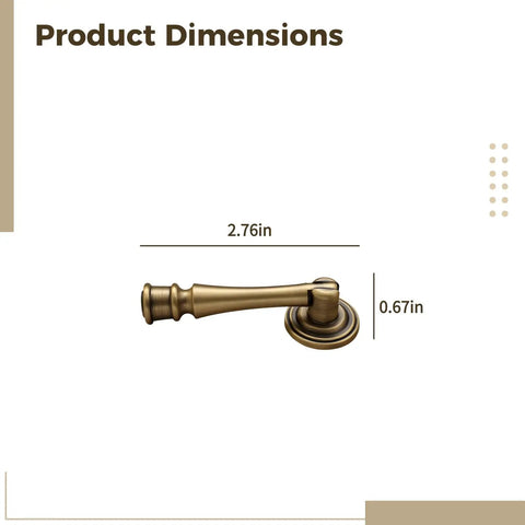 Retro Vintage Brass Cabinet Knob 2.8 Inch Single Hole Dresser Pull In Antique Bronze Finish with dimensions 2.76in by 0.67in