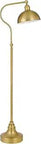 Industrial Downbridge Floor Lamp With Adjustable Head And Arm, Half Dome Metal Shade In Antique Brass, Beefy Weighted Base