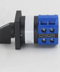 Side view of Universal Changeover Switch 220V 63A LW26 Three Gears Two Sections Dual Power Supply With Motor Reversal
