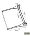 Image of 10 Pieces One Quarter Inch Wire Lock Pins Four Inch Long Stainless Steel 316 Beefy Heavy Duty Trailer Hitch Locking Pins with dimensions marked.