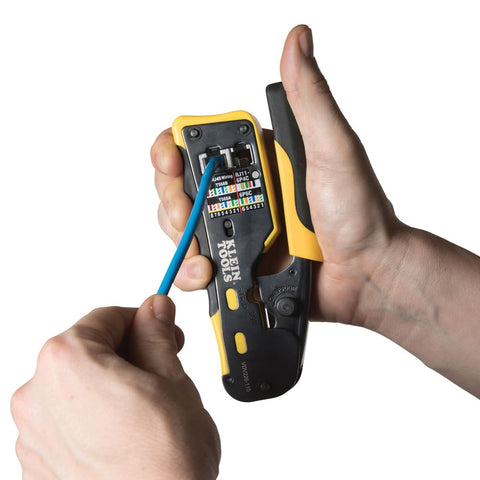 Using RJ45 Cable Tester Kit With LAN Scout Jr 2 All In One Coax Crimper Stripper And Cutter Tool for network cable installation