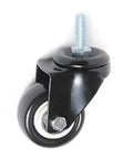 4 Pack 1.5 Inch Diamond Swivel Wheel Furniture Caster With Brake And Double Bearing Sleeve Black Stem Casters M8 And M10 Universal