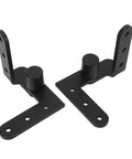 Heavy Duty Stainless Steel Door Hinges Black 130 Lbs Set 270 Degree Rotating For Cabinets And Gates 2 Piece Pair Built Tough For Everyday Use And Heavy Loads, showing two black hinges with screws