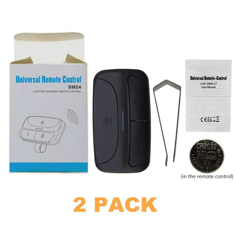 Universal Garage Door Opener Remote Replacement Works With 300 310 315 318 390 MHz Frequencies 2 Pack, remote and accessories