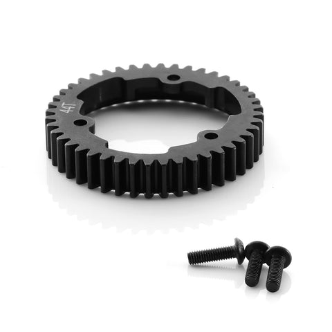 Beefy 44T M1.0 Hardened Black Steel Spur Gear for 1/8 Scale Maxx Slash RC Cars Upgrade Part, includes screws, tough main gear.
