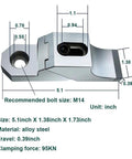 Heavy Duty Side Clamp Vise Kit for Milling Machines, Lateral Fixation Clamping System, alloy steel, size 5.1x1.38x1.73 inches