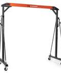 Beefy Adjustable Gantry Crane Frame For Lifting Up To 1 Ton With Locking Wheels, Portable Shop Lift Hoist, Heavy Duty Steel Construction