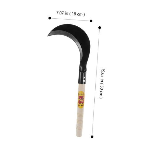 Long Handle Manganese Steel Grass Sickle For Weeding And Harvesting Garden Care With Non Slip Wooden Handle Comfortable Grip