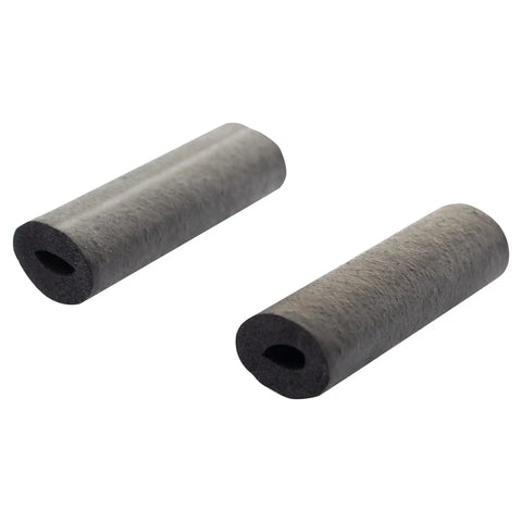 Two black rubber pieces from Driver And Passenger Side Door Weatherstrip Seal Kit Fits 1987 Through 1996 Bronco 1987 Through 1990 Bronco II.