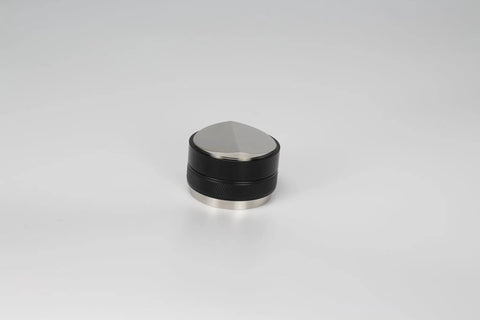 Top Shelf 58mm Espresso Distributor And Tamper Set, dual head tool with stainless steel top, designed for espresso leveling.