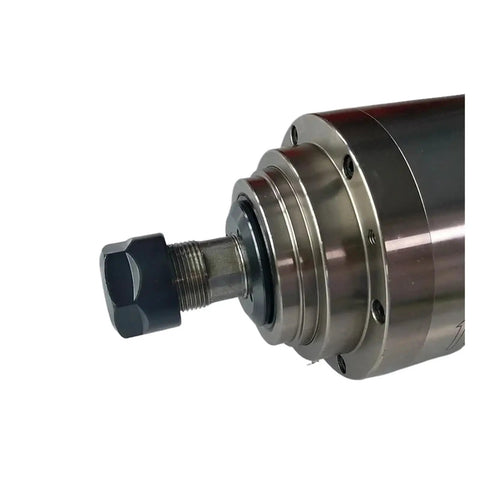 Detail of the Badass 5.5KW Water Cooled Spindle Motor Packed With Er25 Mount for precise woodworking cuts.