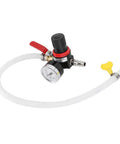 Universal Car Radiator Leak Tester And Cooling System Diagnostic Gauge With Quick Pressure Test 0.1 To 0.16 Bar Big 50cm Air Hose on white background