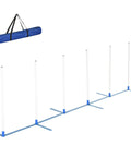Dog Agility Weave Poles Set, Adjustable Training Kit with Storage Bag, portable obstacle course for puppies and dogs.