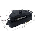 Replacement Wheel For Robot Vacuum With Elastic Rubber Tread And Self Cleaning Axle, Tangle Free Design, Black, dimensions shown
