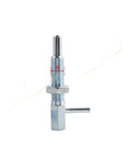 Industrial Grade Galvanized Carbon Steel Indexing Plunger L Shaped Locking Bolt With Spring Pin And Nut M12mm shown side view.
