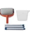 Premium Flocked Paint Roller Edger Tool For Walls And Trim Skip Those Tape Traps includes roller, edger, and paint container.