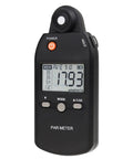Full Spectrum PAR Meter With Pro Grade High Precision PPFD Tester For Indoor And Outdoor Plant Growth 400 To 700 Nanometers Light Range Lux Readings For Photosynthesis Results handheld black meter showing 179.3 μmol/m²/s