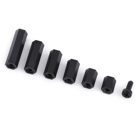 Rock Solid Nylon Standoff Spacer Kit For Circuit Boards With 250 Pieces Includes Male And Female Hex Pillars Anti Signal Interference Easy Mounting Great For Chip Thermal Channels M2 Dual Pass D Model black nylon hex spacers and screw