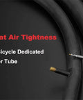 Close-up of Two Pack 26 Inch Bike Inner Tubes with Schrader Valve 33mm showing durable butyl rubber material and valve detail.
