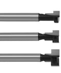 Heavy Duty Three Piece Keyhole Router Bit Set With Rugged Quarter Inch Shank Corrosion Resistant Coating, featuring carbide cutters.